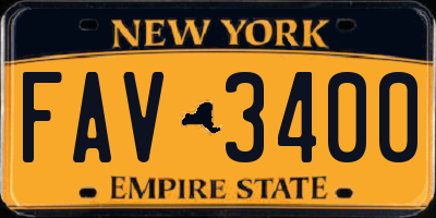 NY license plate FAV3400