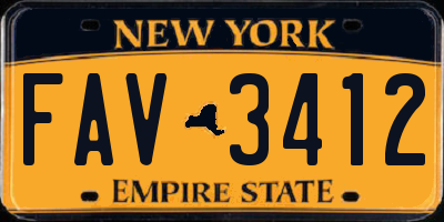 NY license plate FAV3412