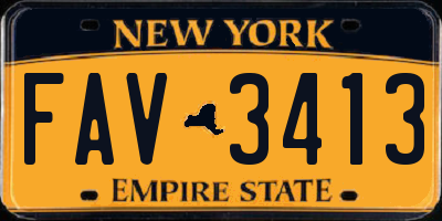 NY license plate FAV3413