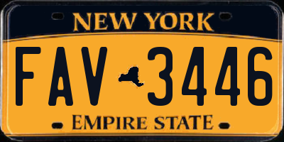 NY license plate FAV3446