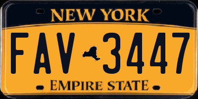 NY license plate FAV3447