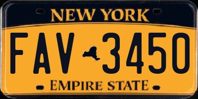 NY license plate FAV3450