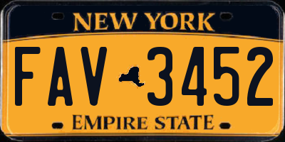 NY license plate FAV3452
