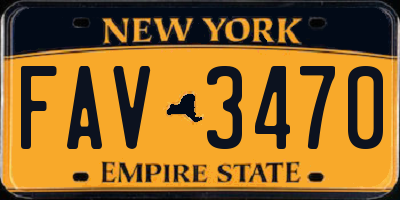 NY license plate FAV3470