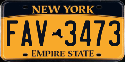 NY license plate FAV3473