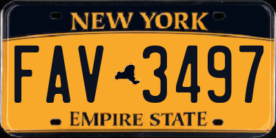 NY license plate FAV3497