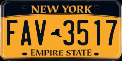 NY license plate FAV3517