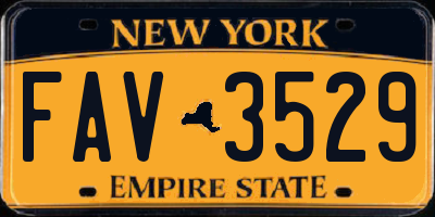 NY license plate FAV3529