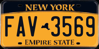 NY license plate FAV3569