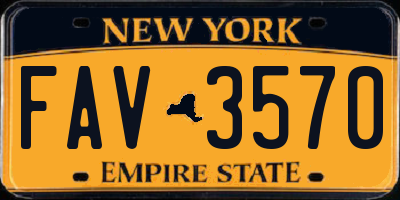 NY license plate FAV3570