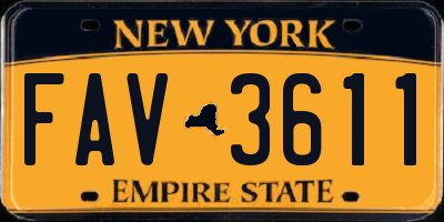 NY license plate FAV3611