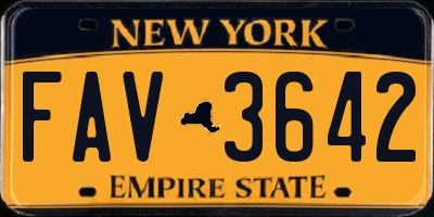 NY license plate FAV3642