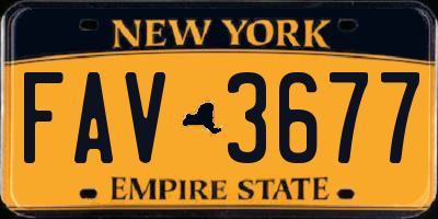 NY license plate FAV3677