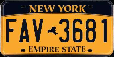 NY license plate FAV3681