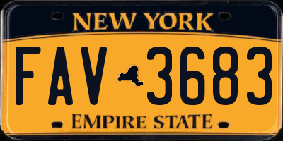 NY license plate FAV3683