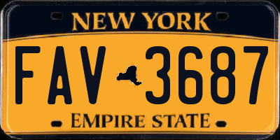 NY license plate FAV3687