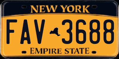 NY license plate FAV3688