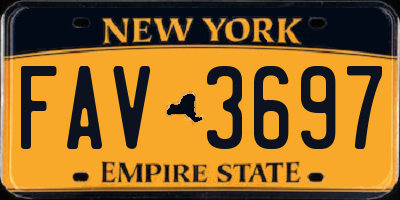 NY license plate FAV3697