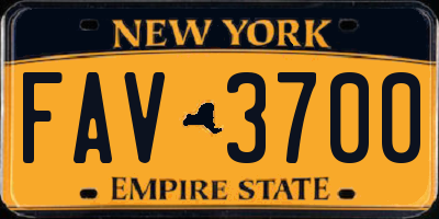 NY license plate FAV3700