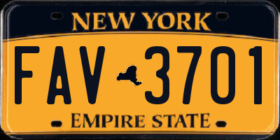 NY license plate FAV3701