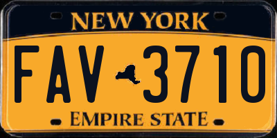NY license plate FAV3710