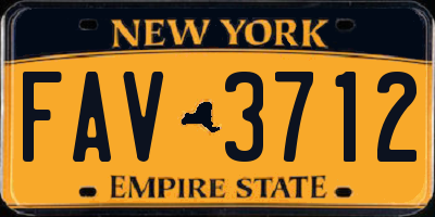 NY license plate FAV3712