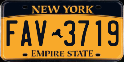 NY license plate FAV3719