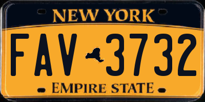 NY license plate FAV3732