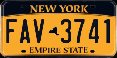 NY license plate FAV3741