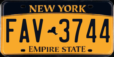 NY license plate FAV3744