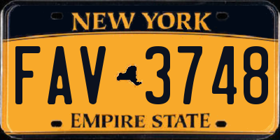 NY license plate FAV3748