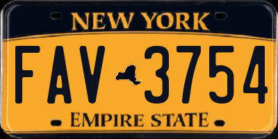 NY license plate FAV3754