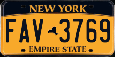 NY license plate FAV3769