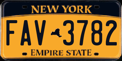 NY license plate FAV3782