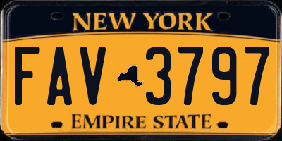 NY license plate FAV3797