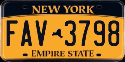 NY license plate FAV3798