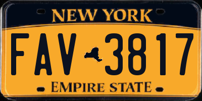 NY license plate FAV3817