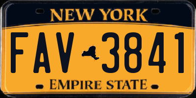 NY license plate FAV3841