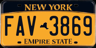NY license plate FAV3869