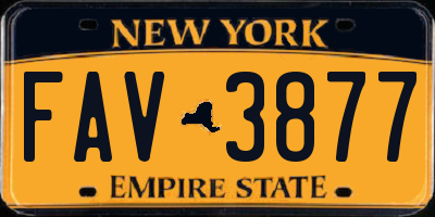 NY license plate FAV3877