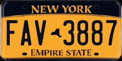 NY license plate FAV3887