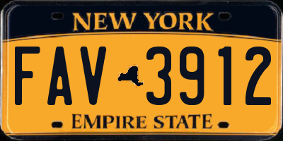 NY license plate FAV3912