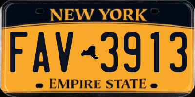 NY license plate FAV3913