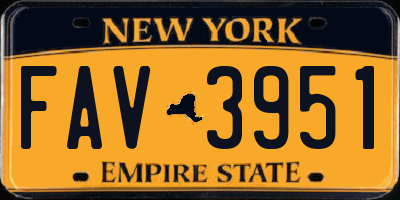 NY license plate FAV3951