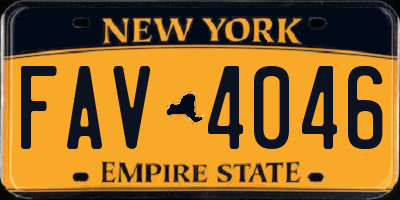 NY license plate FAV4046