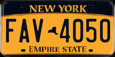 NY license plate FAV4050