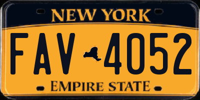 NY license plate FAV4052