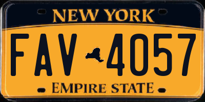 NY license plate FAV4057