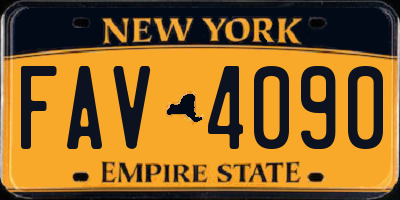 NY license plate FAV4090