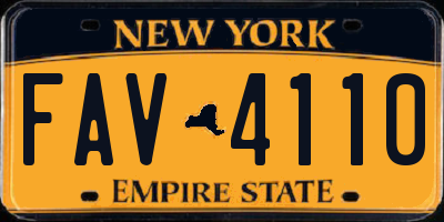 NY license plate FAV4110